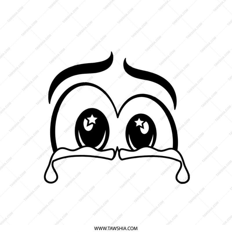 Crying Cartoon Eyes Pillow, Emoticon Throw Pillow, Dramatic Expression Cushion, Comic Style Home Decor, Funny Pillow Gift Idea - Tawshia