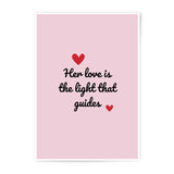 Love Photographic Prints, Her Love Is Light Quote, Red Hearts Wall Art, Romantic Prints, Wedding Gift, Anniversary Present, Home Decor - Tawshia