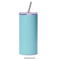 Insulated Blue Travel Tumbler with Straw product