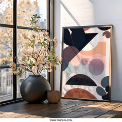 Abstract Geometric Wall Art, Modern Shapes Art Print, Contemporary Home Decor, Minimalist Artwork, Trendy Wall Decor - Tawshia