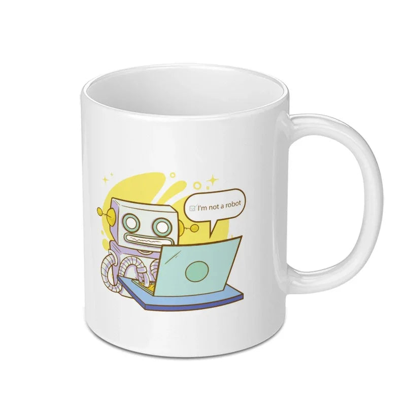 Cute Robot Design I'm Not a Robot Coffee Mug product