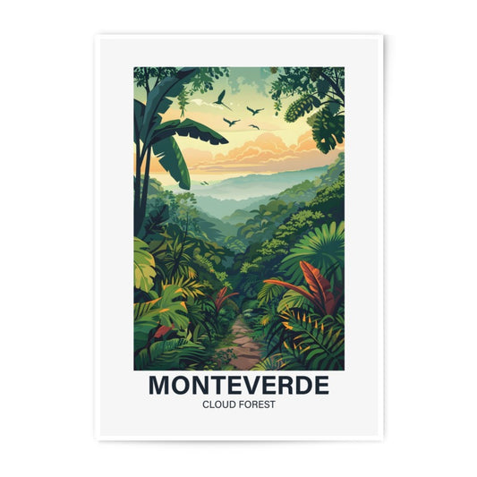 Monteverde Photographic Print, Cloud Forest Art, Tropical Landscape Photo, Costa Rica Travel Poster, Jungle Nature Photography, Bird Art - Tawshia