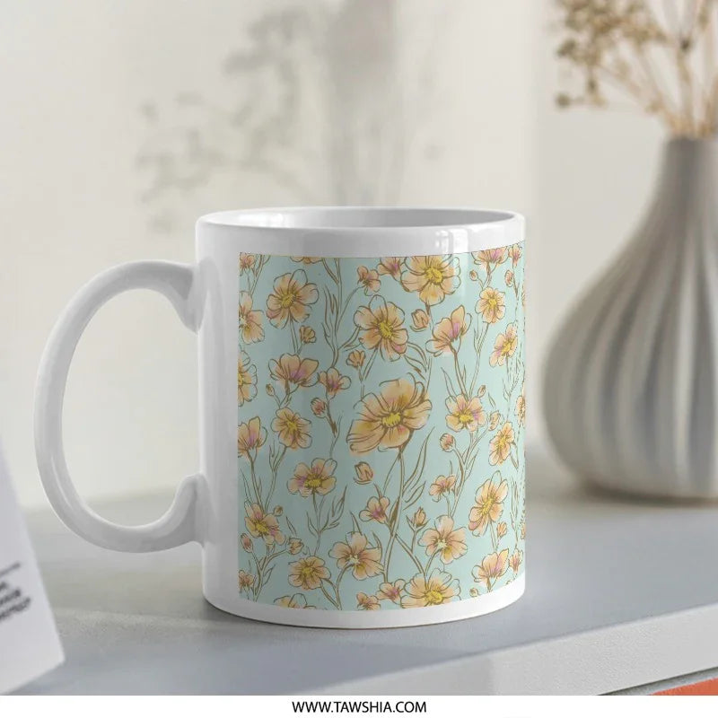 Beautiful Floral Blossom Design Print Mug product