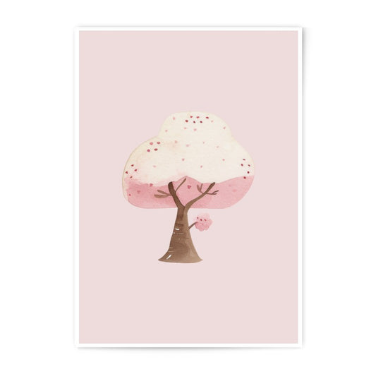Cherry Blossom Photographic Prints, Pink Tree Art Print, Floral Wall Art, Spring Decor, Watercolor Tree Painting, Home Decor, Cute - Tawshia