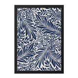 Indigo Floral Wall Art, Botanical Print, Navy Blue Foliage Decor, Modern Home Art, Elegant Nature Inspired Artwork, Living Room Decoration - Tawshia