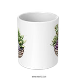 Succulent Mug, Crystal Mug, Leopard Print, Plant Lover Gift, Unique Mug, Office Mug, Coffee Mug, Tea Mug, Gift For Her, Boho Mug - Tawshia