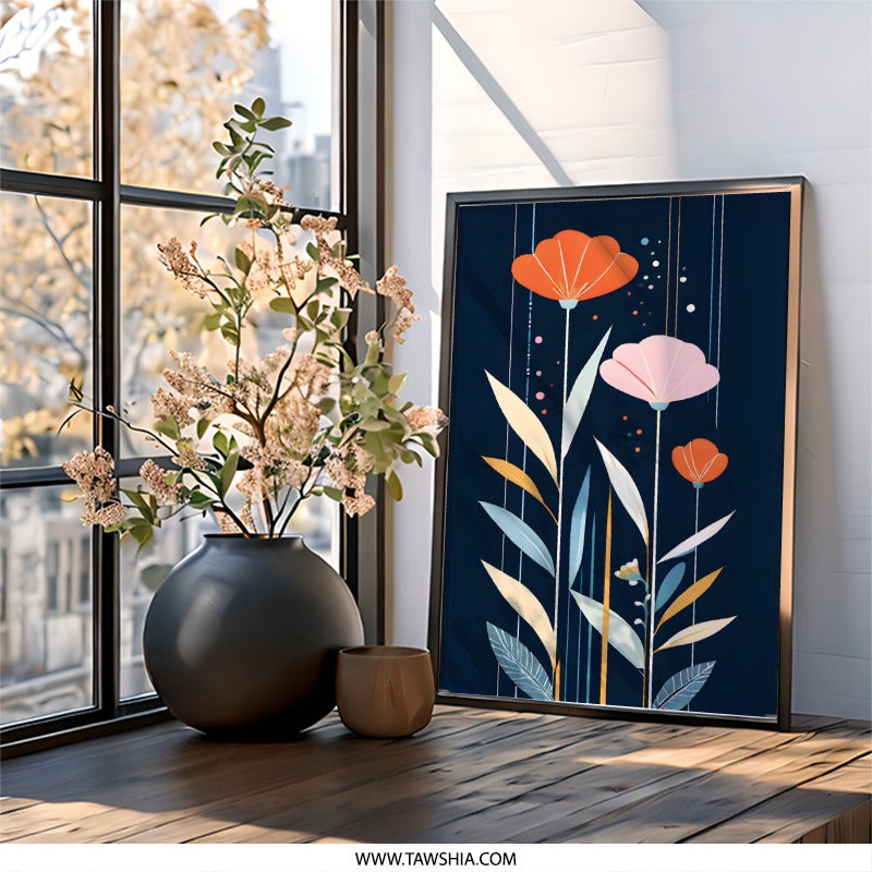 Floral Art Wall Decor, Modern Flower Print, Botanical Wall Art, Abstract Flower Art, Stylish Home Decor, Floral Wall Decor - Tawshia