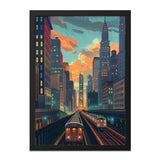 NYC Subway Wall Art, Cityscape Print, New York Painting, Urban Art Decor, Train Art, City Skyline, Modern Art Print, Travel Gift Idea - Tawshia