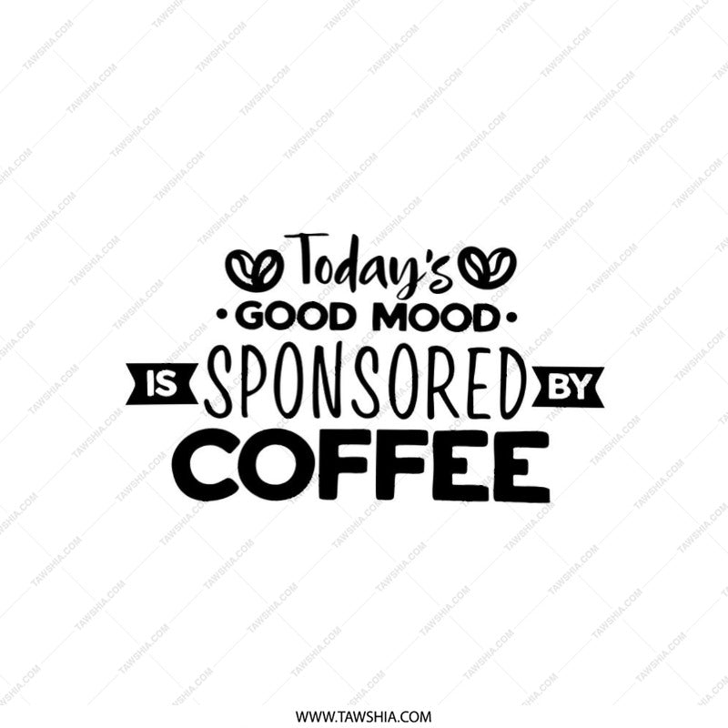 Good Mood Sponsored by Coffee Pillow, Funny Coffee Lover Gift, Coffee Addict, Coffee Quote Throw Pillow, Decorative Couch Pillow - Tawshia