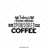 Good Mood Sponsored by Coffee Pillow, Funny Coffee Lover Gift, Coffee Addict, Coffee Quote Throw Pillow, Decorative Couch Pillow - Tawshia