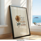 Sunflower Wall Art, Sunshine Decor, Inspirational Art, Leopard Print Sunflower, Positive Quote Print, Home Decor - Tawshia