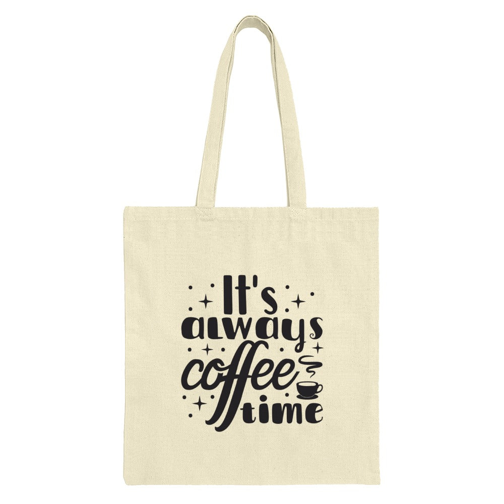 Coffee Time Tote Bag, Cute Coffee Lover Gift, Everyday Tote Bag, Coffee Addict Reusable Bag, Book Bag, Shopping Bag, Gift For Her - Tawshia