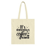 Coffee Time Tote Bag, Cute Coffee Lover Gift, Everyday Tote Bag, Coffee Addict Reusable Bag, Book Bag, Shopping Bag, Gift For Her - Tawshia
