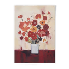 Red Orange Floral Photographic Print, Flower Bouquet Art Print, Vibrant Home Decor, Modern Floral Wall Art, Botanical Photo Print - Tawshia