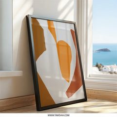 Abstract Shapes Wall Art, Geometric Art Print, Modern Home Decor, Minimalist Art, Burnt Orange and Brown Wall Decor, Contemporary Art - Tawshia