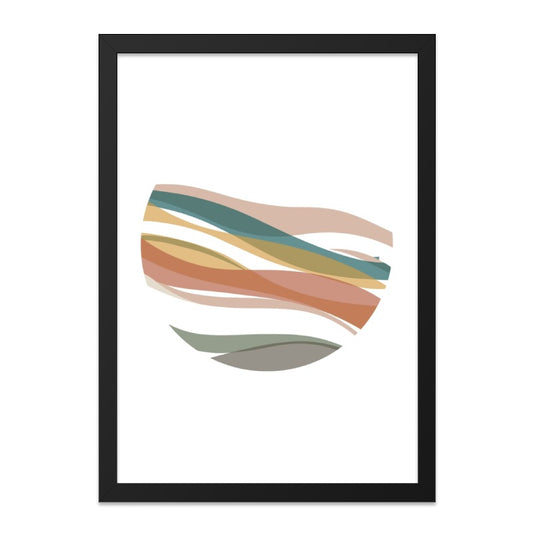 Abstract Waves Wall Art, Modern Art Print, Neutral Color Palette, Geometric Wall Decor, Minimalist Art, Home Decor, Unique Wall Hanging - Tawshia