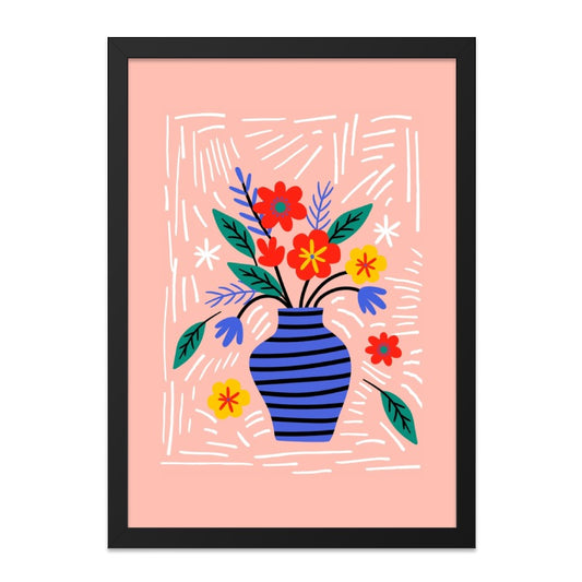 Floral Wall Art, Flower Bouquet Print, Abstract Flowers Art, Colorful Home Decor, Vase Illustration, Modern Art Print - Tawshia