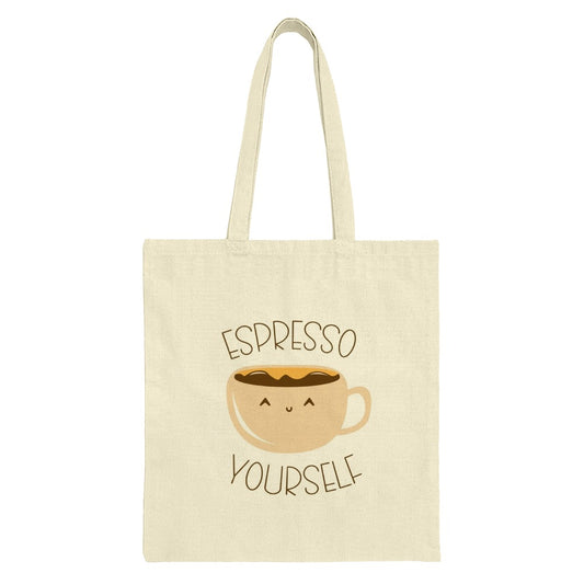 Espresso Yourself Tote Bag, Cute Coffee Lover Gift, Kawaii Coffee, Coffee Pun Bag, Coffee Addict, Gift for Her, Grocery Bag, Reusable Bag - Tawshia