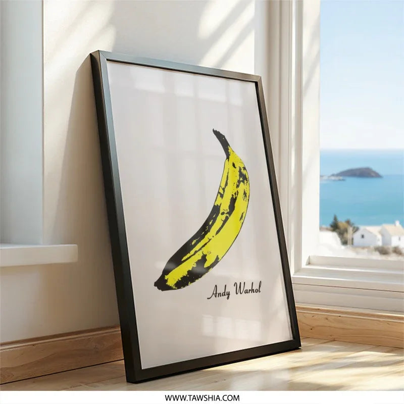 Andy Warhol Banana Wall Art, Pop Art Print, Modern Art Decor, Minimalist Fruit Art, Kitchen Decor, Vibrant Wall Decor, Unique Gift - Tawshia