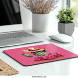 Cactus Mouse Pad, Cowboy Hat Decor, Floral Mousepad, Western Desk Accessories, Pink Cute Mouse Mat, Office Decor, Computer Accessories - Tawshia