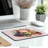 Floral Hat Mouse Pad, Elegant Desk Decor, Cute Office Gift, Artistic Computer Accessory, Stylish Workspace Essential - Tawshia