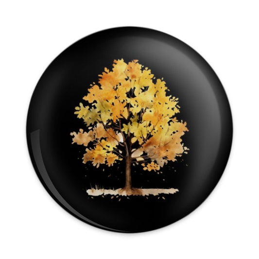 Autumn Tree Pinback Button, Fall Foliage Design, Watercolor Tree Button, Nature Inspired, Seasonal Gift, Tree Lover Badge - Tawshia