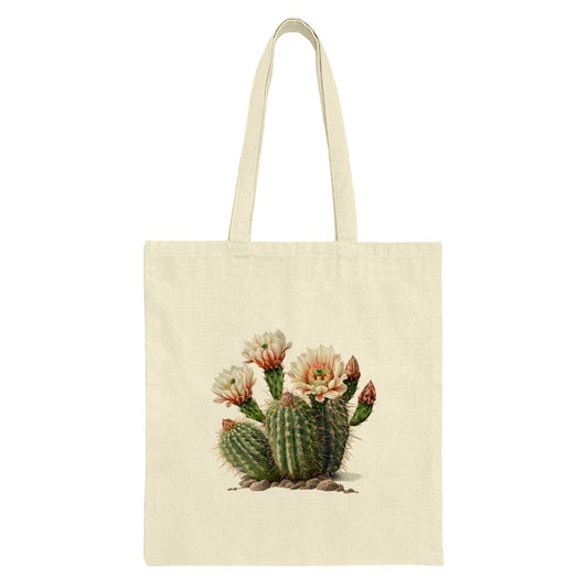 Blooming Cactus Tote Bag, Botanical Print, Vintage Cactus Illustration, Desert Plant Bag, Floral Tote, Gift for Plant Lover, Nature Lover - Tawshia