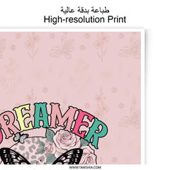 Dreamer Butterfly Photographic Prints, Floral Art Print, Wall Decor, Pastel Pink Print, Home Decor, Girly Room Decor, Aesthetic Art - Tawshia