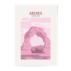 Arches National Park Photographic Print, Utah Landscape Art, Minimalist Travel Poster, Pink Desert Rock Formation, Modern Wall Decor - Tawshia