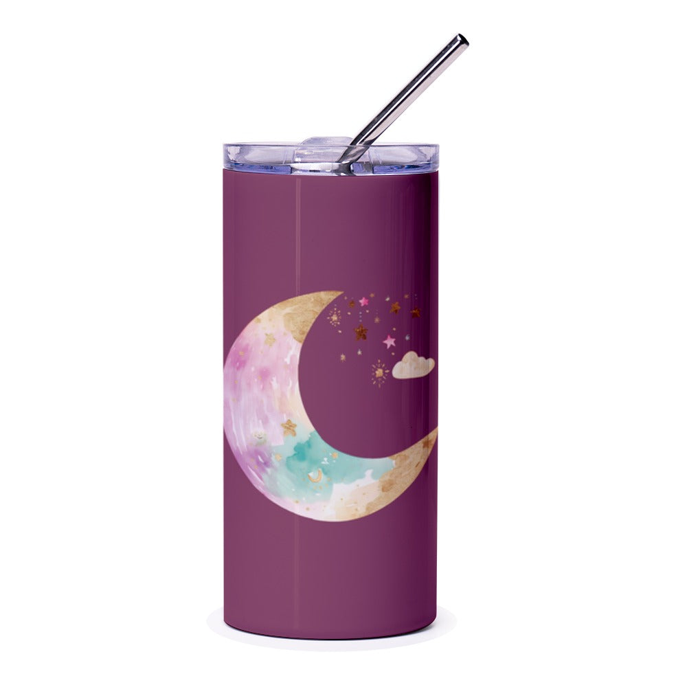 Moon and Stars Tumbler, Celestial Design, Cute Tumbler, Stylish Tumbler, Gift Idea, Decorative Tumbler, Drinkware, Personalized Tumbler - Tawshia