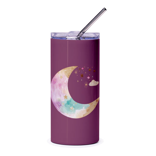 Moon and Stars Tumbler, Celestial Design, Cute Tumbler, Stylish Tumbler, Gift Idea, Decorative Tumbler, Drinkware, Personalized Tumbler - Tawshia