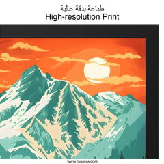 Mountain River Wall Art, Landscape Painting, Nature Art Print, Scenic Wall Decor, Modern Wall Art, Home Decor Art, Mountain Art - Tawshia