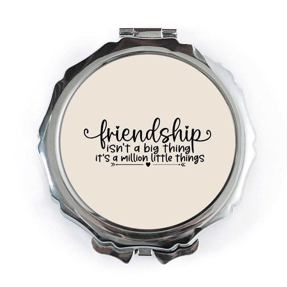 Friendship Pocket Mirror, Friend Gift, Best Friend, Sister Gift, Quote Mirror, Makeup Mirror, Gift for Her, Inspirational Gift - Tawshia