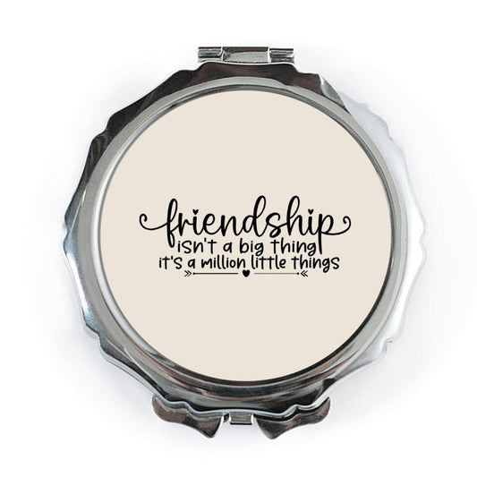 Friendship Pocket Mirror, Friend Gift, Best Friend, Sister Gift, Quote Mirror, Makeup Mirror, Gift for Her, Inspirational Gift - Tawshia