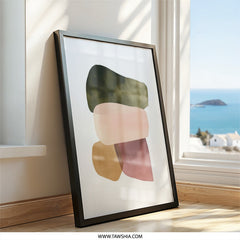 Abstract Shapes Wall Art, Earth Tone Print, Minimalist Art Print, Modern Home Decor, Contemporary Wall Decor, Gallery Wall Art - Tawshia