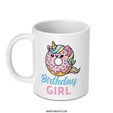 Birthday Girl Mug, Donut Unicorn, Cute Birthday Gift, Unique Kids Mug, Party Favor, Girls Birthday, Adorable Birthday Mug - Tawshia