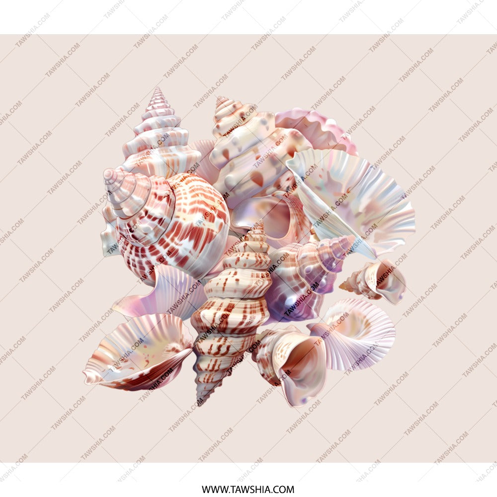 Seashells BackPack, Beachy BackPack, Coastal Style BackPack, Seashell Art, Ocean Theme, Nautical, Travel BackPack, Unique BackPack Gift - Tawshia