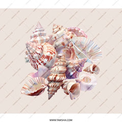 Seashells BackPack, Beachy BackPack, Coastal Style BackPack, Seashell Art, Ocean Theme, Nautical, Travel BackPack, Unique BackPack Gift - Tawshia