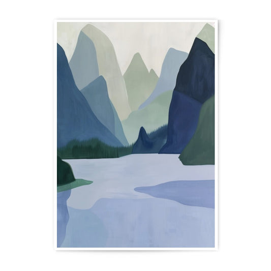 Mountain Landscape Photographic Print, Minimalist Art, Lake Scene, Nature Photography, Wall Decor, Home Decor - Tawshia