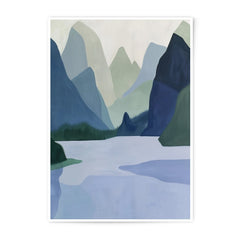 Mountain Landscape Photographic Print, Minimalist Art, Lake Scene, Nature Photography, Wall Decor, Home Decor - Tawshia