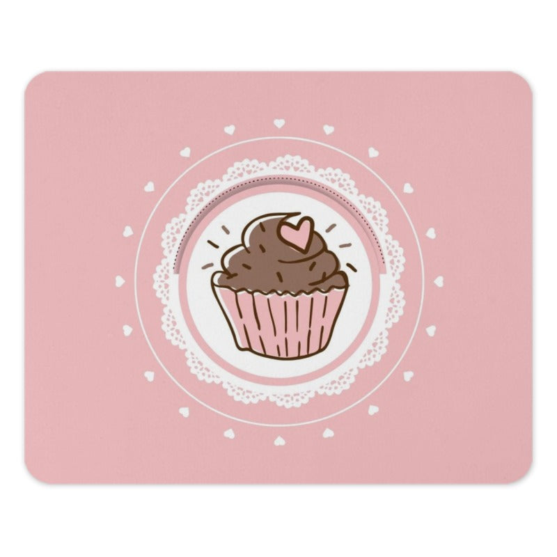 Cute Cupcake Mouse Pad, Sweet Treat Desk Accessory, Pink Mousepad, Heart Topping, Kawaii Decor, Gamer Mousepad, Office Gift - Tawshia
