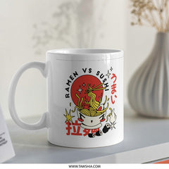 Ramen vs Sushi Unique Design Ceramic Mug product