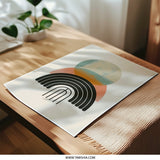 Abstract Geometric Photographic Print, Modern Art Print, Boho Wall Decor, Circle Rainbow Art, Home Decor, Minimalist Design - Tawshia
