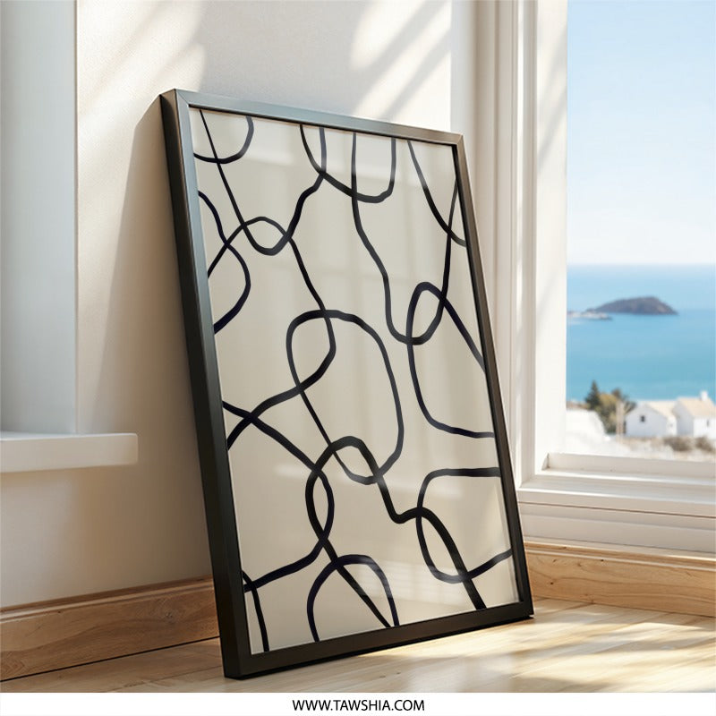 Abstract Line Art, Modern Wall Art, Minimalist Decor, Simple Lines Wall Art, Contemporary Art Print - Tawshia
