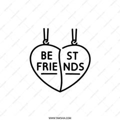 Best Friend Pillow, BFF Heart Pillow, Friendship Gift, Matching Pillow, Cute Pillow, Best Friends Forever, Home Decor Pillow - Tawshia