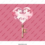 Heart Key Mouse Pad, Pink Decor, Ornate Design, Cute Mousepad, Home Office Accessory, Desk Mat, Gift for Her, Valentine's Day Gift - Tawshia