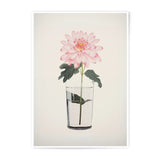 Pink Chrysanthemum Photographic Print, Floral Still Life Wall Art, Minimalist Flower Art Print, Botanical Home Decor, Flower in Glass - Tawshia