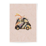 Quilted Car Photographic Print, Whimsical Art Print, Floral Vehicle, Unique Wall Decor, Transportation Print, Nursery Art, Cute Car Art - Tawshia