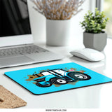 Blue Tractor Mouse Pad, Farm Vehicle Computer Mat, Countryside Decor, Farming Gift, Cute Sunflower, Pink Flower, Office Desk Accessory - Tawshia