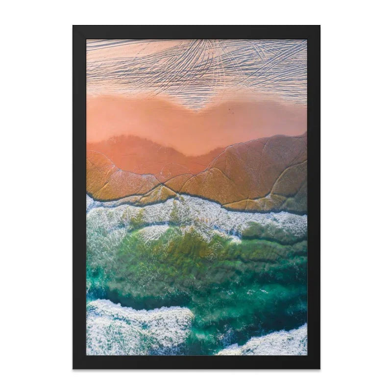 Aerial Beach Wall Art, Coastal View Print, Ocean Waves Picture, Beach Photography, Contemporary Landscape Art, Beach Decor Artwork - Tawshia